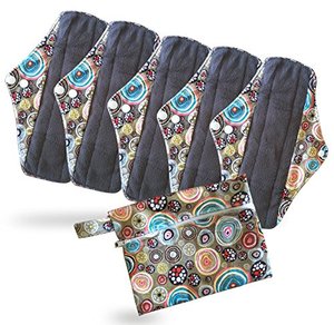 Serviettes Hygiéniques Lavables et Réutilisables en <span class=keywords><strong>Charbon</strong></span> <span class=keywords><strong>de</strong></span> <span class=keywords><strong>Bambou</strong></span> Ultra Absorbantes / Protections Menstruelles Lavables en Tissu <span class=keywords><strong>de</strong></span> <span class=keywords><strong>Bambou</strong></span> - Product Image 5