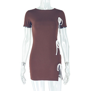 Vestido Formal Vintage Elegante para Mujer, Plisado, con Abertura Alta, Cintura Imperio, Cuello Mao, Ajustado a <span class=keywords><strong>la</strong></span> Cadera, Antiestático, Color Sólido - Product Image 6