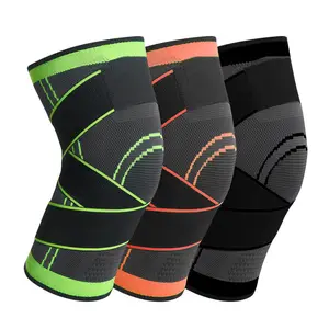 Mkas Elastische Groothandel Nylon Basketbal Universele 3d Gebreide Custom Knie Ondersteunt Nieuw Ontwerp Van Hoge Kwaliteit Gebreide Knie Mouw