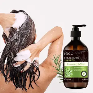 Natural Organics Rosemary Mint Hair Growth Oil Nutritiva Reparación Cuidado del cabello Set Champú de Romero para cabello encrespado