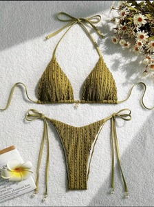 Nouveau bikini sexy européen et américain, <span class=keywords><strong>maillot</strong></span> <span class=keywords><strong>de</strong></span> <span class=keywords><strong>bain</strong></span> une pièce en mousseline <span class=keywords><strong>de</strong></span> soie, ensemble 2 pièces, cordon <span class=keywords><strong>de</strong></span> serrage, dos nu, Xingcheng - Product Image 6