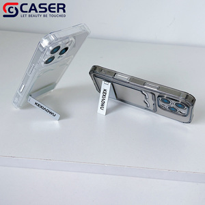 Cubierta de teléfono con soporte de tarjeta de TPU transparente resistente a caídas de cuatro esquinas de borde recto para <span class=keywords><strong>iPhone</strong></span> 16E 16 15 14 Plus13 <span class=keywords><strong>12</strong></span> 11 Promax - Product Image 4