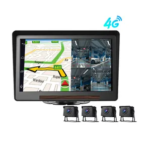 10.1 אינץ מגע אנדרואיד 9.0 RAM2G + ROM32G משאית DVR 4 ערוצי מצלמה 3G 4G MDVR GPS ניווט wiFi BT וידאו מקליט צג