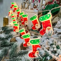 Guirlandes lumineuses LED de Noël à motifs de dessins animés, Père Noël, Bonhomme de neige, sapin de Noël, cloche, décoration pour la maison, la chambre, la fenêtre, les fêtes, les mariages, les vacances