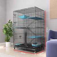 Cage et enclos pliables pour chat à 2-4 niveaux en fer, avec plateau en plastique intégré et toilette, espace extra large, utilisable intérieur/extérieur, toutes saisons