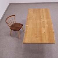 Dessus de table en bois massif châtaigne Table à manger en bois pour 8 personnes