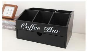 Boîte de rangement à café Salon de thé Boîte de rangement compartimentée de bureau Sachet de thé et boîte d'organisation d'articles divers - Product Image 5