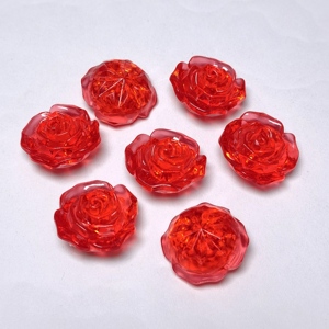 500g Acrylic Transparent Red 3D Rose Flower Flatback Cabochon No Hole Beads DIY Mobile <strong>Phone</strong> <strong>Case</strong> Flat Back Wedding <strong>Deco</strong> 22/25MM - Product Image 5