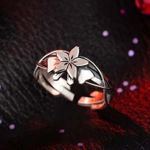 Anime Fate Stay Night Heaven's Feel Ring Sakura <span class=keywords><strong>Matou</strong></span> Cosplay Anneaux d'ouverture réglables unisexe Accessoires Bijoux Cadeau - Product Image 3