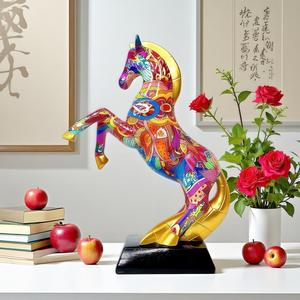 Escultura Artística de Caballo en Resina Epoxi Creativa para el Éxito, Decoración para el Hogar u Oficina, Regalo de Negocios de la Suerte - Product Image 1
