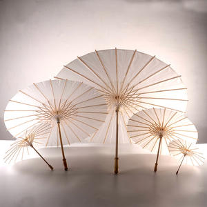 Parasols Blancs Tendance en Gros à Prix Abordable pour Artisanat DIY en Bambou, Décoration de <span class=keywords><strong>Mariage</strong></span>, Cadeau Promotionnel - Product Image 1