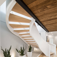 DAIYA chine escalier complet avec escalier en spirale incurvé en bois de chêne