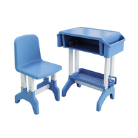 Ensemble de bureau et chaise d'écolier moderne, confortable, réglable en hauteur, en bois, personnalisable multicolore