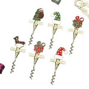 Christmas Wine Opener Set Brass Metal Santa Hat Gift Box Dog <b>Bear</b> Shape Corkscrew Holiday Party Decorative <b>Bottle</b> Opener - Product Image 5