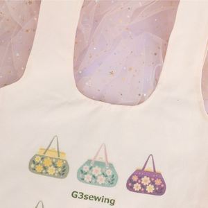 Sac fourre-tout en toile réutilisable de couleur unie, taille personnalisable, avec motif de dessin animé, logo personnalisé, fermeture personnalisée - Product Image 4
