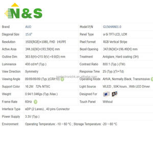 G156HAN01.0 15.6 inch Industrial <b>LCD</b> <b>Module</b> for Monitor Control Equipment Original In Stock - Product Image 3