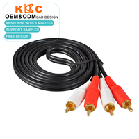 Câble audio tressé premium 3,5 mm AUX RCA stéréo mâle-mâle pour autoradio, casques et enceintes, longueur personnalisée OEM