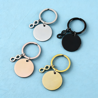 Porte-clés en acier inoxydable 201 Ywyougang avec breloque cœur et symbole infini, anneau en fer gravable personnalisé, multicolore, idéal pour les cadeaux
