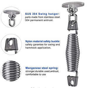 مجموعة تعليق أرجوحة من الفولاذ المقاوم للصدأ والينابيع ، مجموعة تعليق أرجوحة تشاي قائمة بذاتها 400 رطل - Product Image 2