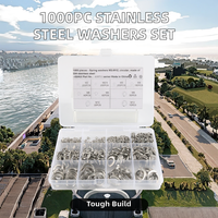 JM 304 Stainless Steel Washer 1000 Pieces Set Flat/Spring/Lock Washers M2-M12