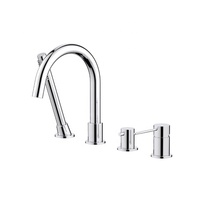 Nouveaux robinets de baignoire montés sur le pont à 4 trous Design minimaliste mélangeurs de salle de bain douche à main pluie noyau de vanne en céramique robinets dosés