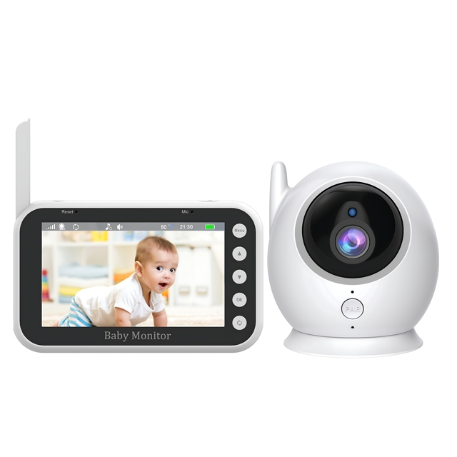 720P HD Baby Monitor 4.3 Inch IPS Display Clear Night Vision Wireless Video Nanny Camera 2000mAh Long Standby Feeding Reminder