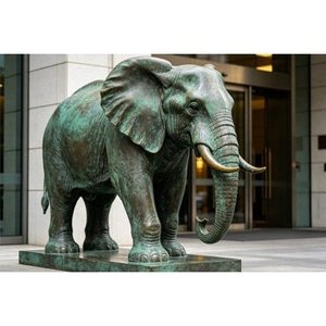 Statue d'éléphant en bronze sur mesure, sculpture animale, taille personnalisée, décoration d'entrée de jardin - Product Image 1