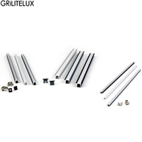 Profil LED personnalisé en aluminium anodisé 6063-T5 étanche Grilight, forme V/U, 1m/2m/3m, avec couvercle PMMA/PC, montage en surface
