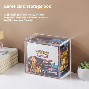 Acrylic Pokemon Booster <span class=keywords><strong>Box</strong></span> trường hợp tùy chỉnh etb TCG bảo vệ rõ ràng kinh doanh thẻ trò chơi hiển thị hộp với nắp từ cho người thu gom - Product Image 4