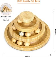 Jouet interactif classique pour chat en bambou, circuit intelligent rotatif à trois niveaux avec clochette et rail amovible