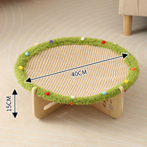 Lit pour chat et chien en bambou doux toutes saisons avec planche à gratter intégrée et hamac amovible et lavable à la main uniquement - Product Image 6