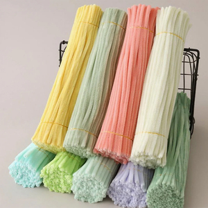 Bán Buôn DIY Thủ Công Dày Ống Màu Ribbon Chất Tẩy Rửa Chenille Thân Cây Pipecleaners Gói Quà Tặng Và Đảng Trang Trí - Product Image 2