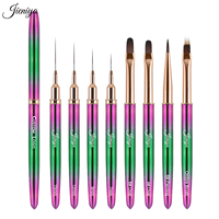 Pinceaux de nail art de haute qualité, manche en métal dégradé, liner/french/oval/ombre, pinceau à dentelle pour dessin de pétales, peinture thérapeutique