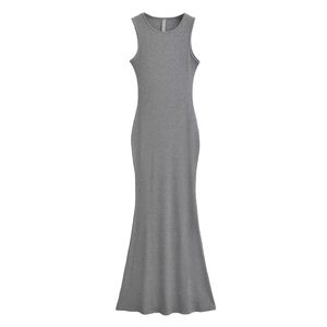 2023 Brown Solid Ribbed Sleeveless Tank Top Long Maxi Dress for Women Ladies Casual Summer Lounge Prom <strong>Wholesale</strong> <strong>Bulk</strong> <strong>Clothing</strong> - Product Image 4