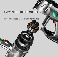 Aspirateur-balai sans fil à lumière LED, léger, pliable, pour le nettoyage des sols durs et des tapis de voiture.
