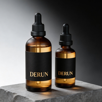 Flacon compte-gouttes vide en verre pour huiles essentielles 15ml 20ml 30ml, petit flacon échantillon givré ambré avec boîte personnalisée