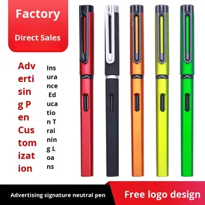 Stylo de publicité d'ouverture immobilière noir 0.5 Gel Signature à base d'eau Logo imprimable Pointe de balle pour les promotions - Product Image 2