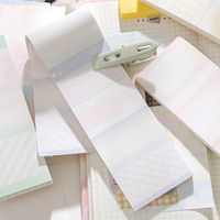 Bloc-notes adhésif rayé bicolore de la série Prologue Light Cherry Blossom, 60 feuilles par paquet