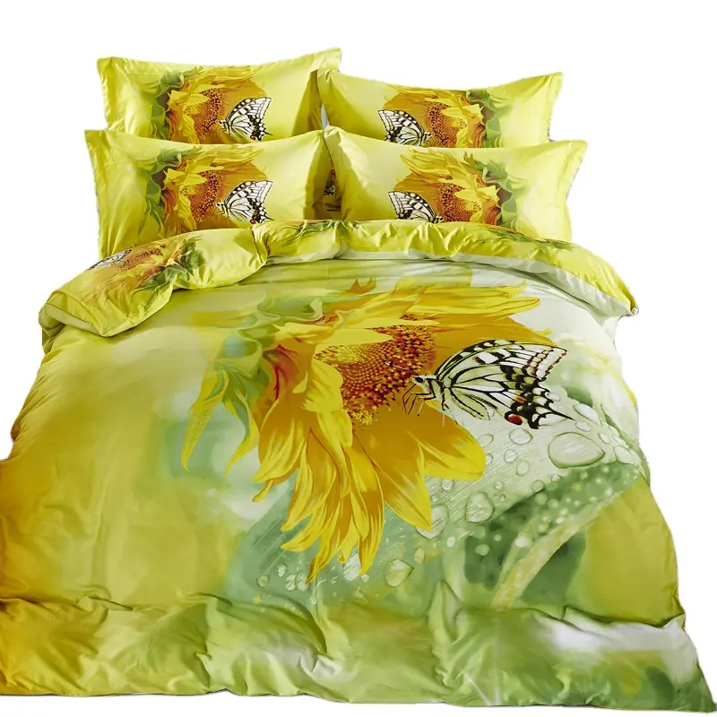 Digital printed quilt cover 100%cotton 3D print bedding set bedsheet comforter