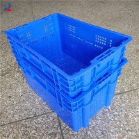 Caisses en plastique empilables et imbriquées de type maillé pour le transport de viande, fabriquées en Chine, pour les supermarchés
