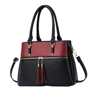 Best Selling Color Matched Large Capacity Tote <b>Bag</b> <b>Soft</b> PU <b>Leather</b> Fringes Single Shoulder Cross Body Zipper Polyester Bohemian - Product Image 3