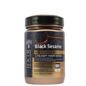 Maschera per <span class=keywords><strong>Capelli</strong></span> al Sesamo Nero e <span class=keywords><strong>Cheratina</strong></span> - <span class=keywords><strong>Trattamento</strong></span> Nutriente, Idratante e Lisciante per <span class=keywords><strong>Capelli</strong></span> Secchi e Danneggiati, Formula Organica - Product Image 2