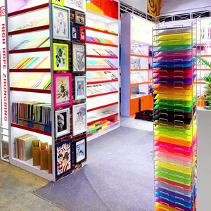 Custom negozio moderno regalo floreale sacchetto di carta da imballaggio <span class=keywords><strong>cartoleria</strong></span> adesivo Album di Scrapbook con filo di metallo espositore supporto - Product Image 4