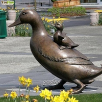 Étang Jardin Décor Taille Personnalisée Art Statue En Laiton Antique Bronze Canard Sculpture