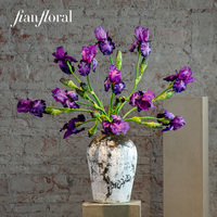FONG IAN Natürlich Aussehende Künstliche Iris-Blume Realistische Seiden-Einzelzweigblume DIY Hochzeit Muttertag Bouquet Heim Hotel Wildblume