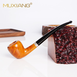 Muxiang Tobacco Pipe Bent Type 3mm Smoke Channel Handmade Solid Wood Smoking Accessory - Product Image 2