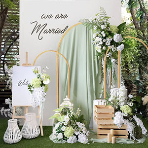 大型ゴールドメタルバルーンアーチセット安定チラバックドロップスタンド写真ウェディングパーティー装飾花サポートスクエアアイアン - Product Image 4