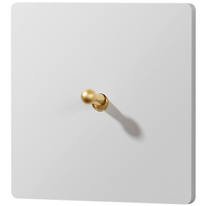 Toggle <b>Switch</b> 86mm Matte White Brass Toggle With Socket Panel For Home Hotel Use - Product Image 2