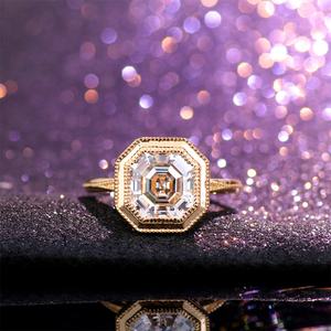 แหวนเพชรแล็บรูปแบบ E VS2 ทองคำ 14K สีเหลืองทอง เครื่องประดับหรูหราสำหรับผู้หญิง เหมาะสำหรับงานแต่งงาน งานหมั้น หรืองานเลี้ยง ของขวัญเครื่องประดับสุดหรู - Product Image 2