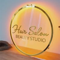DakeSign Factory Wholesale Custom LED Acrylic Neon Direction Business Office Wall Decor Light Logo Beauty Salon Hospital Sign